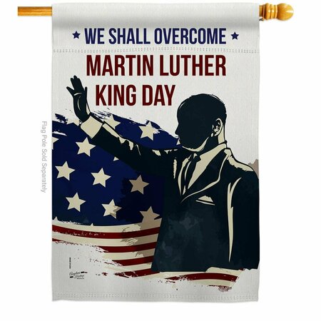 PATIO TRASERO 28 x 40 in. We Shall Overcome Black History Martin Luther King Dbl-Sided Vertical House Flags PA3916588